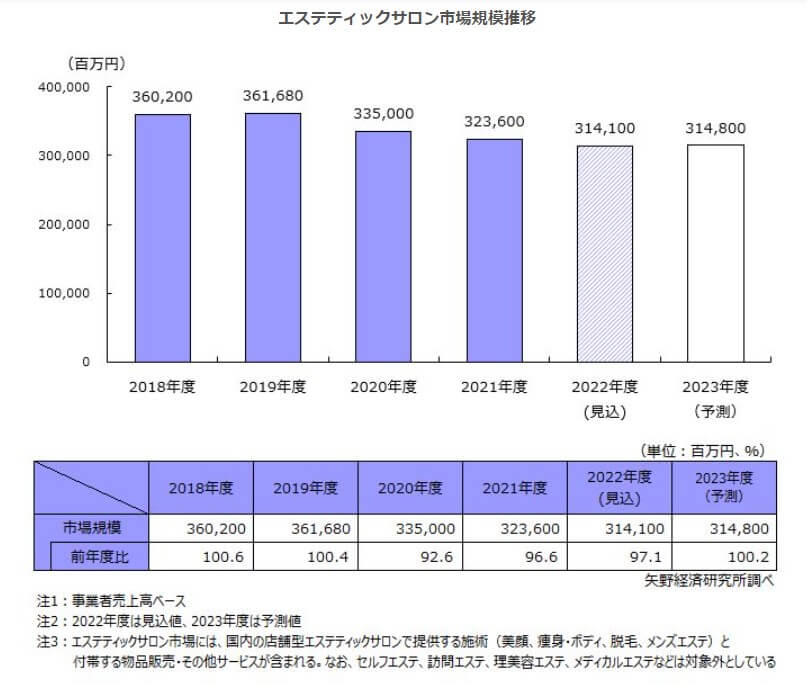 エステティックサロン市場に関する調査