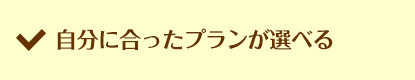 自分に合ったプランが選べる