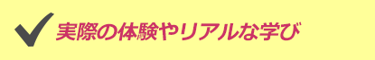 実際の体験やリアルな学び